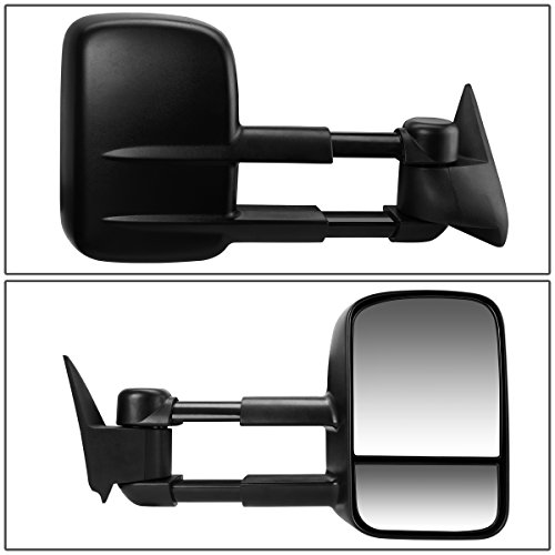 DNA Motoring TWM-001-T222-BK-R Manual Adjustment Towing Mirror Compatible With 03-06 Silverado Suburban Avalanche Tahoe Sierra Yukon, Right Side