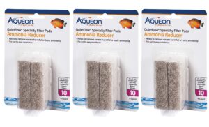 aqueon 12 count ammonia reducer quietflow specialty aquarium filter pads, size 10