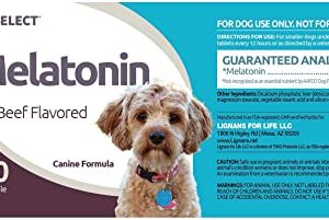 K9 Select Melatonin for Small Dogs, 1mg - 180 Beef Flavored Tablets - Canine Sleep Aid