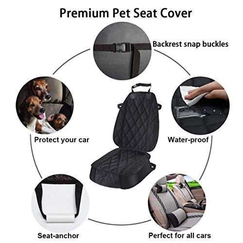 AsFrost Dog Seat Cover Cars Trucks SUVs, Thick 600D Heavy Duty Pets Car Seat Cover, Waterproof & Wear-Resistant Durable Nonslip Backing & Hammock Convertible