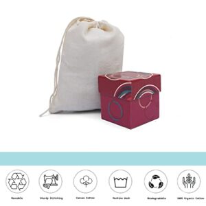 BigLotBags Premium Cotton Muslin Bags, 100% Organic Cotton with Single Drawstring. Premium Quality Reusable Eco-Friendly Natural Muslin Bags. (50, 5 x 7 Inches)