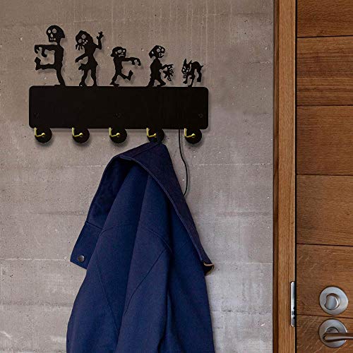 The Geeky Days Horror Zombies Attack Design Household Decor Coat Hat Bag Hanger Key Holder Towel Wall Hook with LED Backlight We ate Your Stick Bedroom Decor Gift