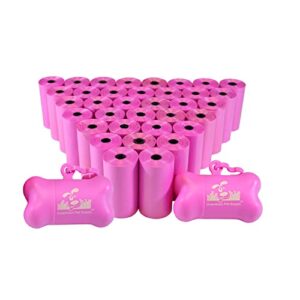 downtown pet supply dog poop bags (1000 ct - pink bags & 2 dispensers) waste bag dispenser clips to dog leashes bags & dog harnesses- poop scoop bags are leak-proof bags & unscented