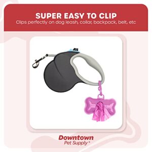 Downtown Pet Supply Dog Poop Bags (1000 CT - Pink Bags & 2 Dispensers) Waste Bag Dispenser Clips to Dog Leashes Bags & Dog Harnesses- Poop Scoop Bags are Leak-Proof Bags & Unscented