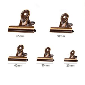 Zittop 4 Pack Bulldog Duckbill Metal Binder Clips, Invoice Bill Clip Utility Paper Clips for Office Home Use (Bronze, 40mm)