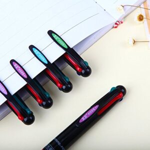 Ipienlee Multicolor Ballpoint Pens 0.7mm Ball Point Pen 4 Color Ink (Black, Blue, Red, Green) in One Retractable Ballpoint Pen for Office School Supplies Pack of 12