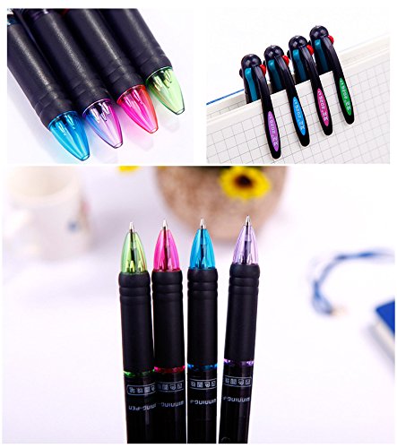 Ipienlee Multicolor Ballpoint Pens 0.7mm Ball Point Pen 4 Color Ink (Black, Blue, Red, Green) in One Retractable Ballpoint Pen for Office School Supplies Pack of 12