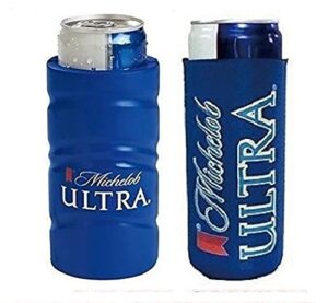 michelob ultra slim line can 1 thick foam cooler & 1 neoprene coolie can huggie set