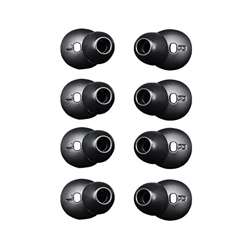 Motanar Eargel for Gear Circle SM-R130,4 Pair Medium Anti-Slip Durable Silicone Replacement Ear Tip Earpads Ear Cover, Fit for Samsung Gear Circle Bluetooth Earphone SM-R130 (Black-4 Pairs)