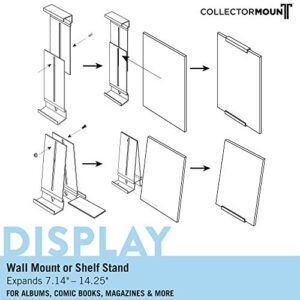 CollectorMount Album Mount 5 Pack, Vinyl Record Shelf Stand and Wall Mount Display, Invisible and Adjustable