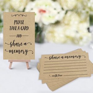 Printed Party Share a Memory Cards, Celebration of Life, Rustic Kraft, Set of 25