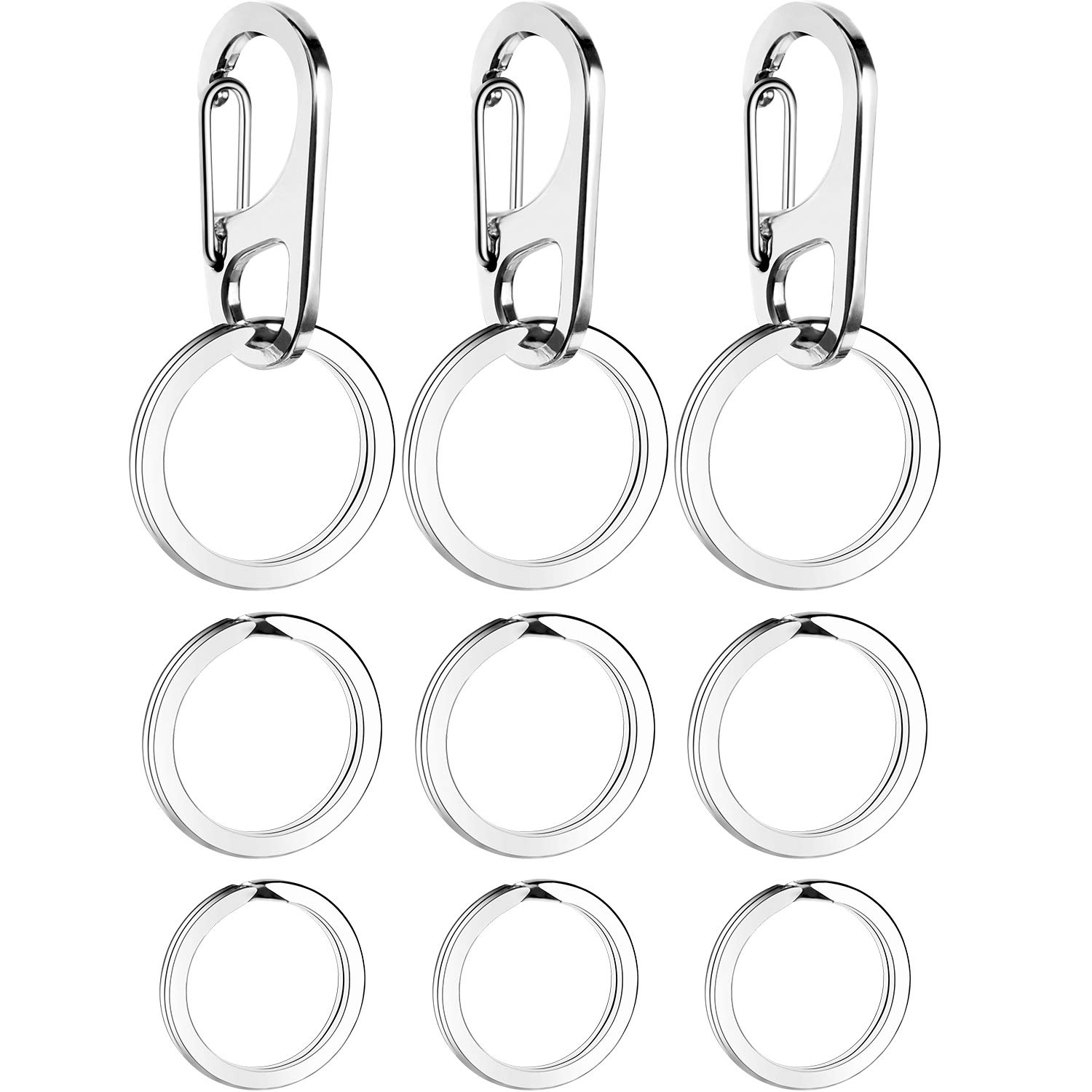 JOVITEC 3 Sets Dog Tag Clip Dog ID Tag with Rings Holder for Dogs and Cats Collars Harnesses