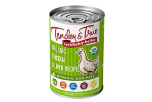 tender and true pet food, dog food chicken liver organic, 12.5 ounce (pack of 12)