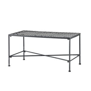 christopher knight home petra iron coffee table, black brush silver