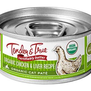 Tender & True Organic Chicken & Liver Recipe Canned Cat Food, 5.5 oz, Case of 24