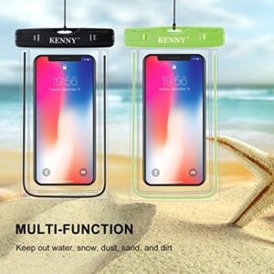 Universal Luminous Waterproof Case,Kenny Cell Phone Dry Bag Pouch,Waterproof Cell Phone Pocket with Neck Strap, for Smartphone up to 6 inches for Swimming,Diving and Surfing (Orange and Black)