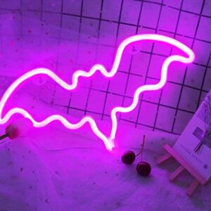 Neon Light,LED Bat Sign Shaped Decor Light,Wall Decor for Christmas,Birthday party,Kids Room, Living Room, Wedding Party Decor(Pink)