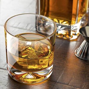 Mofado Weighted Crystal Whiskey Glasses - 12oz (Set of 2) - Thick, Stable, Heavy Hand Blown Crystal in a Gift Box - Perfect for Scotch, Bourbon, Manhattans, Old Fashioned Cocktails