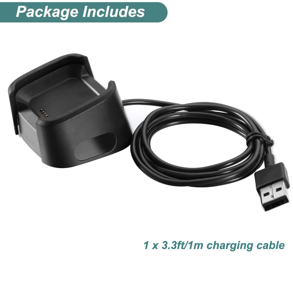 Kissmart Charger for Fitbit Versa 1/Versa Lite/Versa SE, Replacement Charging Dock Cable Cord for Versa, Versa Lite Smart Watch (3.3ft/1m)