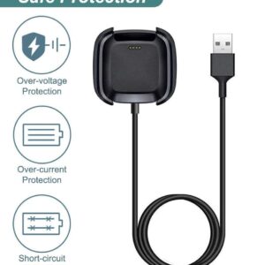 Kissmart Charger for Fitbit Versa 1/Versa Lite/Versa SE, Replacement Charging Dock Cable Cord for Versa, Versa Lite Smart Watch (3.3ft/1m)