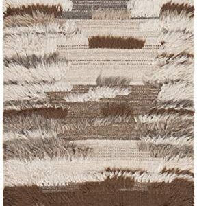 SAFAVIEH Kenya Collection Accent Rug - 3' x 5', Grey & Brown, Hand-Knotted Tribal Tassel Wool, Ideal for High Traffic Areas in Entryway, Living Room, Bedroom (KNY225A)