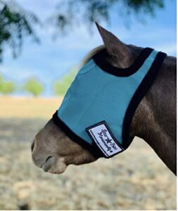 star point mini-pony fly mask (medium 33-38," teal/black)