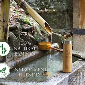 Ariond 17oz Bamboo Tea Tumbler with Infuser & Strainer | Tea Gift Set For Tea Lovers Women, Tea Infuser Insulated Bottle & Loose Tea Thermos | Tea Travel infuser & Tea Infusing Travel Bottle