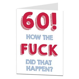 limalima funny 60th birthday card for men & women blank inside to add your own personal message perfect for husband wife brother sister & friends