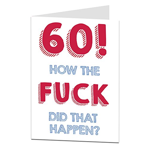 LimaLima Funny 60th Birthday Card For Men & Women Blank Inside To Add Your Own Personal Message Perfect For Husband Wife Brother Sister & Friends