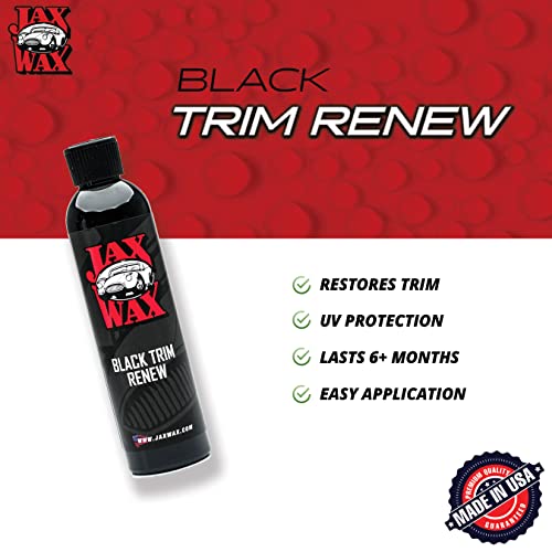 Jax Wax Black Trim Renew - Long-Lasting Car Trim Restorer and Refurbisher - Restore Faded Plastic Trim for a Like-New Condition - 8oz Bottle