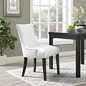 Hawthorne Collections 20.5" Modern Faux Leather Dining Side Chair in White