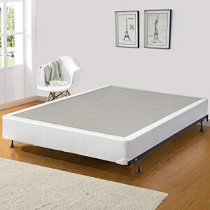 mattress solution fully assembled low profile wood traditional boxspring/foundation for mattress, 44", white and gold