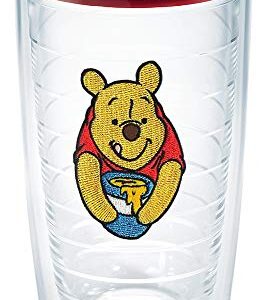 Tervis Disney-Winnie the Pooh Front & Back Insulated Tumbler with Emblem and Red Lid, 16Oz, Clear