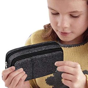 Pencil Case Large Capacity Pencil Bag Pouch with Durable Double Zipper by Only Warm for School office Heather Grey