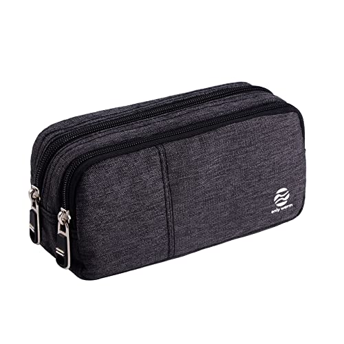 Pencil Case Large Capacity Pencil Bag Pouch with Durable Double Zipper by Only Warm for School office Heather Grey