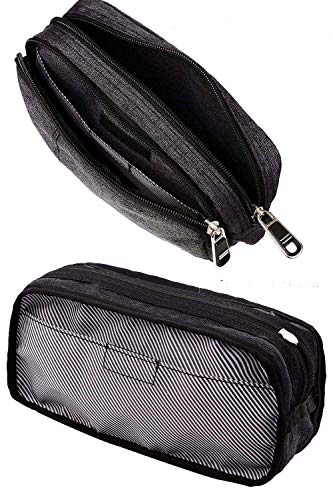 Pencil Case Large Capacity Pencil Bag Pouch with Durable Double Zipper by Only Warm for School office Heather Grey