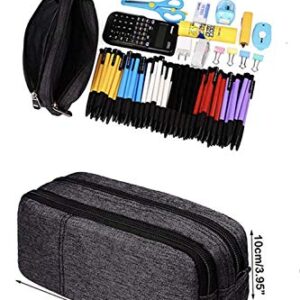 Pencil Case Large Capacity Pencil Bag Pouch with Durable Double Zipper by Only Warm for School office Heather Grey