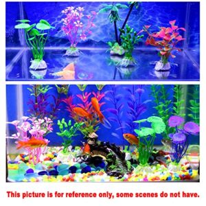 CousDUoBe Artificial Aquatic Plants 11 Pcs Small Aquarium Plants Artificial Fish Tank Decorations，Used for Household and Office Aquarium Simulation Plastic Hydroponic Plants