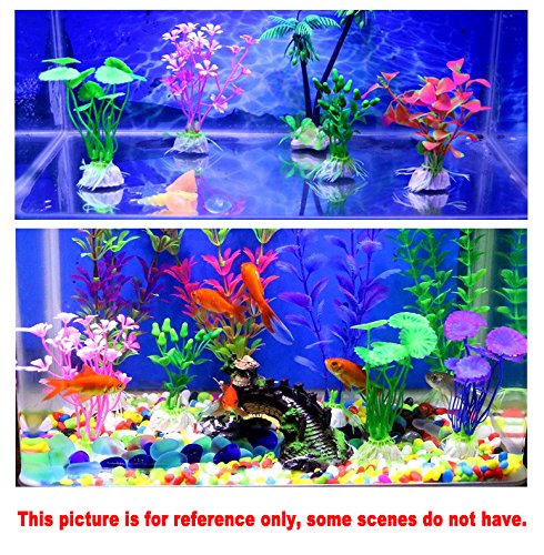 CousDUoBe Artificial Aquatic Plants 11 Pcs Small Aquarium Plants Artificial Fish Tank Decorations，Used for Household and Office Aquarium Simulation Plastic Hydroponic Plants