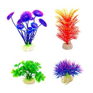 CousDUoBe Artificial Aquatic Plants 11 Pcs Small Aquarium Plants Artificial Fish Tank Decorations，Used for Household and Office Aquarium Simulation Plastic Hydroponic Plants