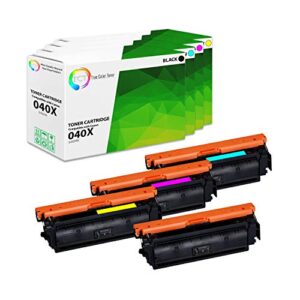 tct premium compatible toner cartridge replacement for canon 040h high yield works with canon color imageclass lbp712cdn lbp712cx printers (black, cyan, magenta, yellow) - 4 pack