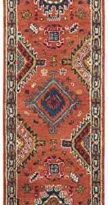 SAFAVIEH Heritage Collection 2'3" x 8' Rust / Navy HG427P Handmade Traditional Oriental Premium Wool Runner Rug