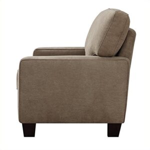 Pemberly Row Contemporary Fabric Upholstered Sofa in Fawn Tan