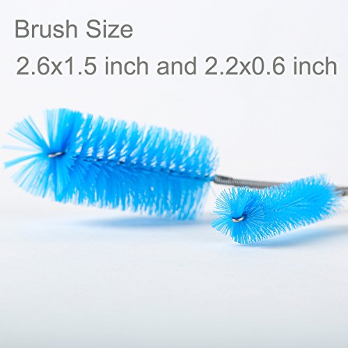 SLSON Aquarium Filter Brush Flexible Double Ended Bristles Hose Pipe Cleaner Stainless Steel Long Tube Cleaning Brush for Fish Tank or Home Kitchen