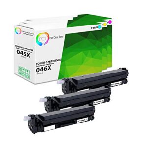 tct premium compatible toner cartridge replacement for canon 046 high yield works with canon color imageclass mf731cdw mf733cdw mf735cdw printers (cyan, magenta, yellow) - 3 pack