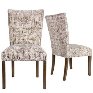 sole designs the julia collection contemporary tufted fabric upholstered wood dining chair, set of 2, sediment brown