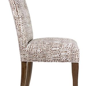 Sole Designs The Julia Collection Contemporary Tufted Fabric Upholstered Wood Dining Chair, Set of 2, Sediment Brown