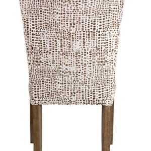 Sole Designs The Julia Collection Contemporary Tufted Fabric Upholstered Wood Dining Chair, Set of 2, Sediment Brown