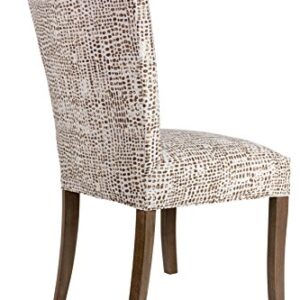 Sole Designs The Julia Collection Contemporary Tufted Fabric Upholstered Wood Dining Chair, Set of 2, Sediment Brown