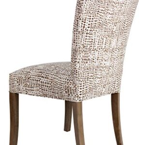 Sole Designs The Julia Collection Contemporary Tufted Fabric Upholstered Wood Dining Chair, Set of 2, Sediment Brown